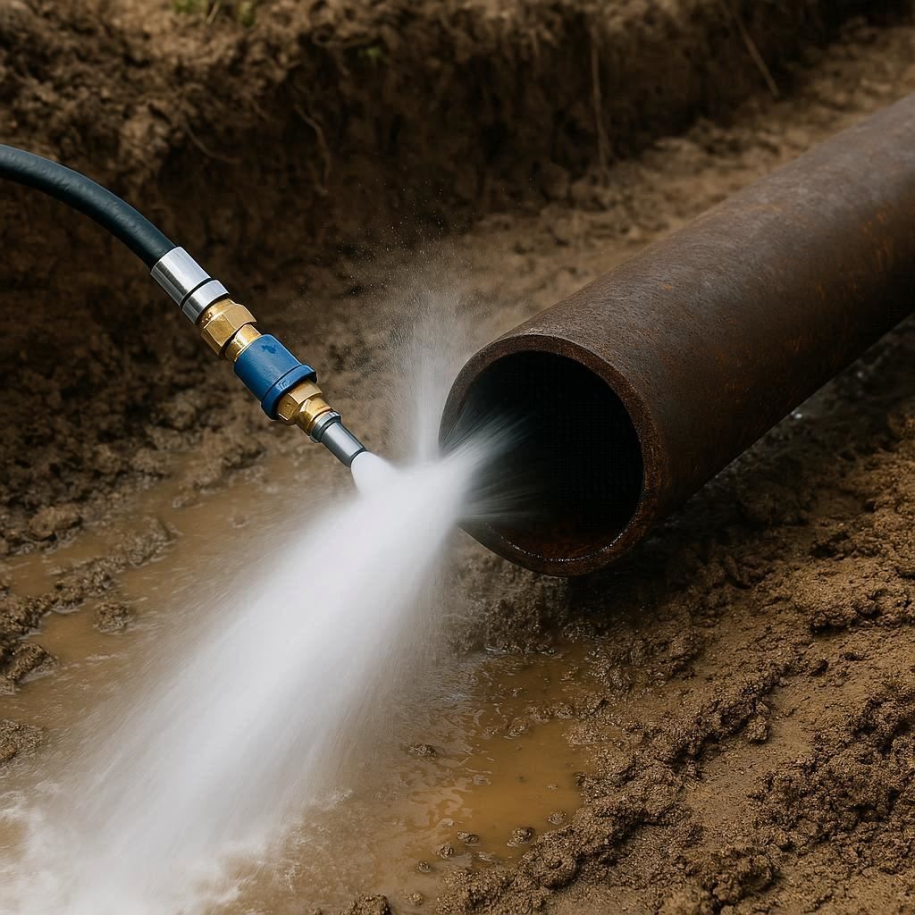 Гидродинамическая прочистка водопроводных труб в Паше, Волховский район